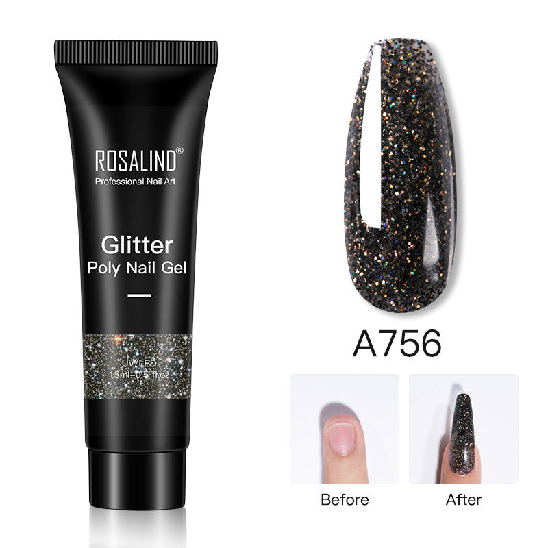 15ml UV Flash Flake Extension Gel (Black A756)