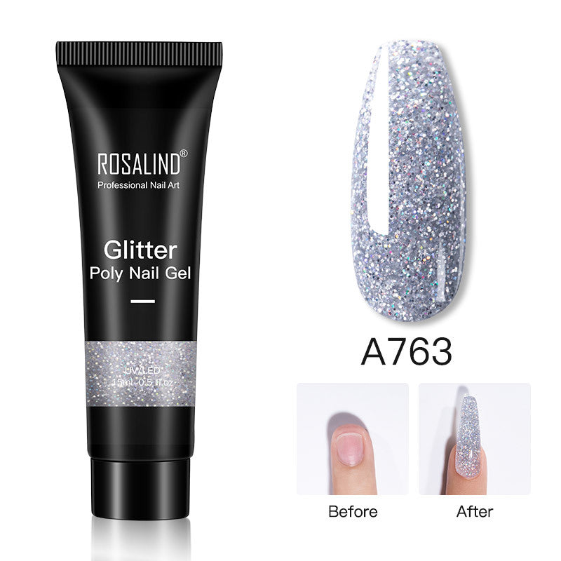 15ml UV Flash Flake Extension Gel (Silver A763)