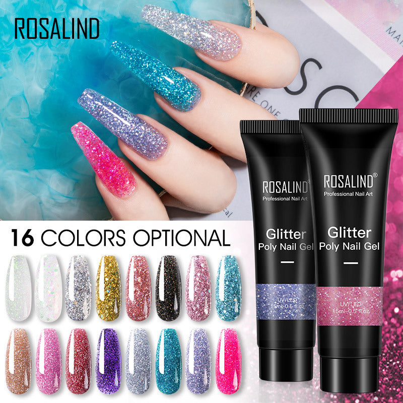 15ml UV Flash Flake Extension Gel (16 colors set - A)