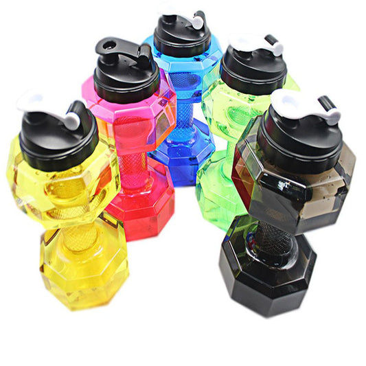 2.6L Dumbbell Water Bottle – Large Capacity PET Sports Kettle, Creative Gym & Fitness Portable Bottle