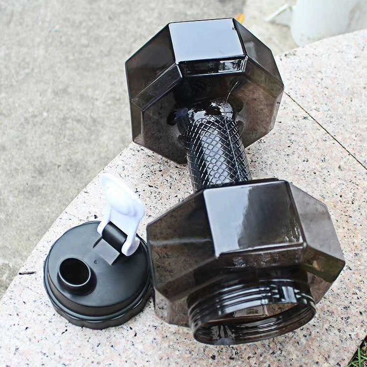 2.6L Dumbbell Water Bottle – Large Capacity PET Sports Kettle, Creative Gym & Fitness Portable Bottle