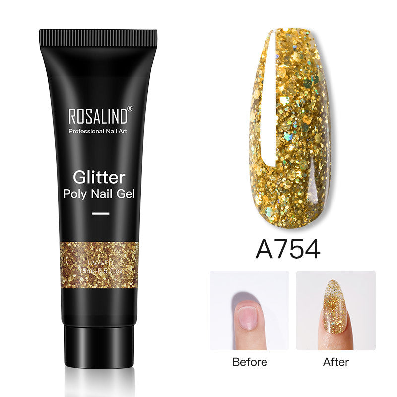 15ml UV Flash Flake Extension Gel (Gold A754)