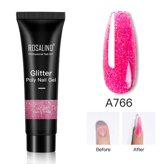 15ml UV Flash Flake Extension Gel (Rose Red A766)
