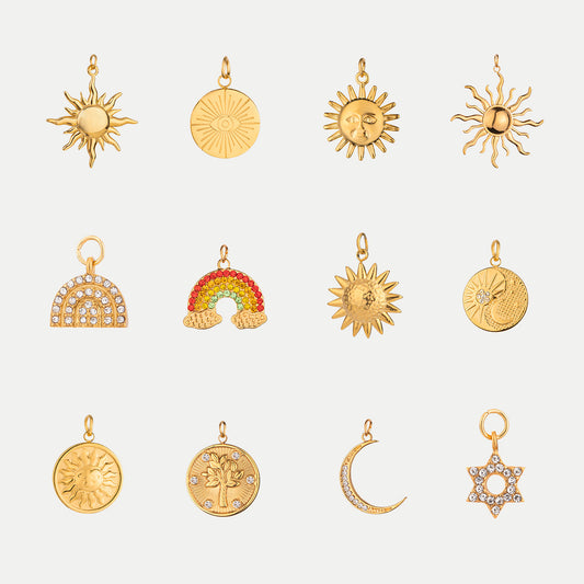 Star & Moon 18K Gold Pendant – Stainless Steel Statement Jewelry