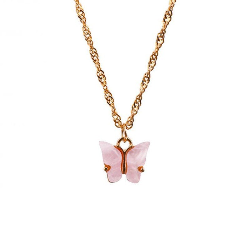 Acrylic Butterfly Necklace – Colorful Sweet Style
