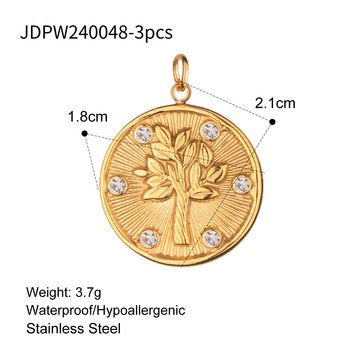 Star & Moon 18K Gold Pendant – Stainless Steel Statement Jewelry