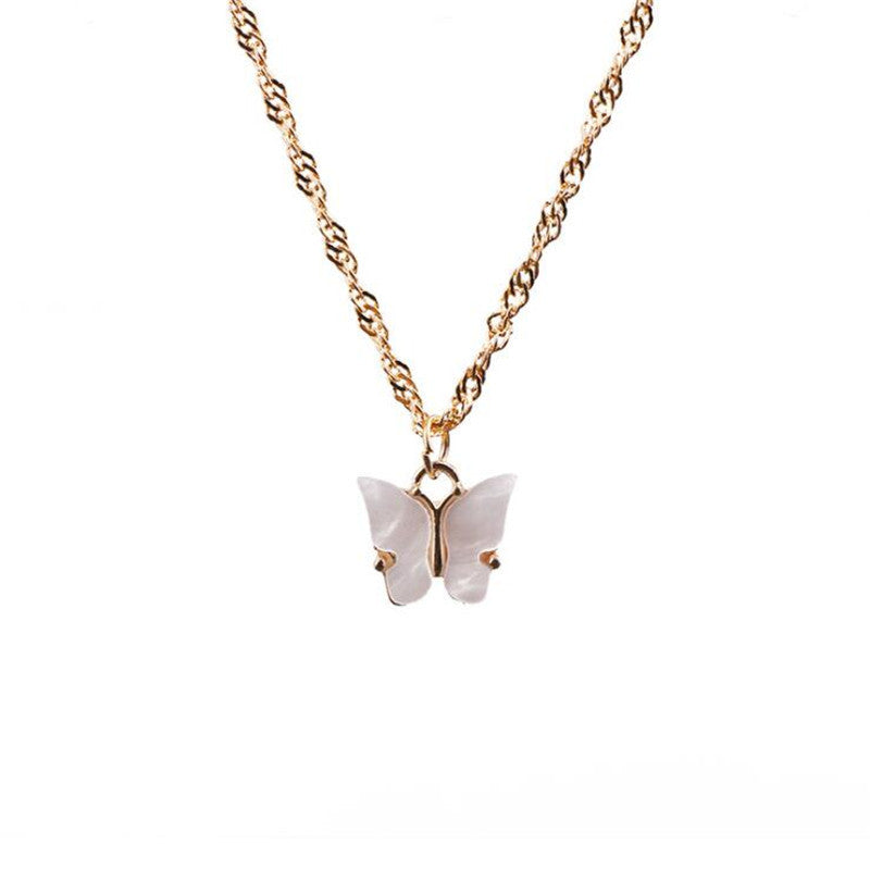 Acrylic Butterfly Necklace – Colorful Sweet Style