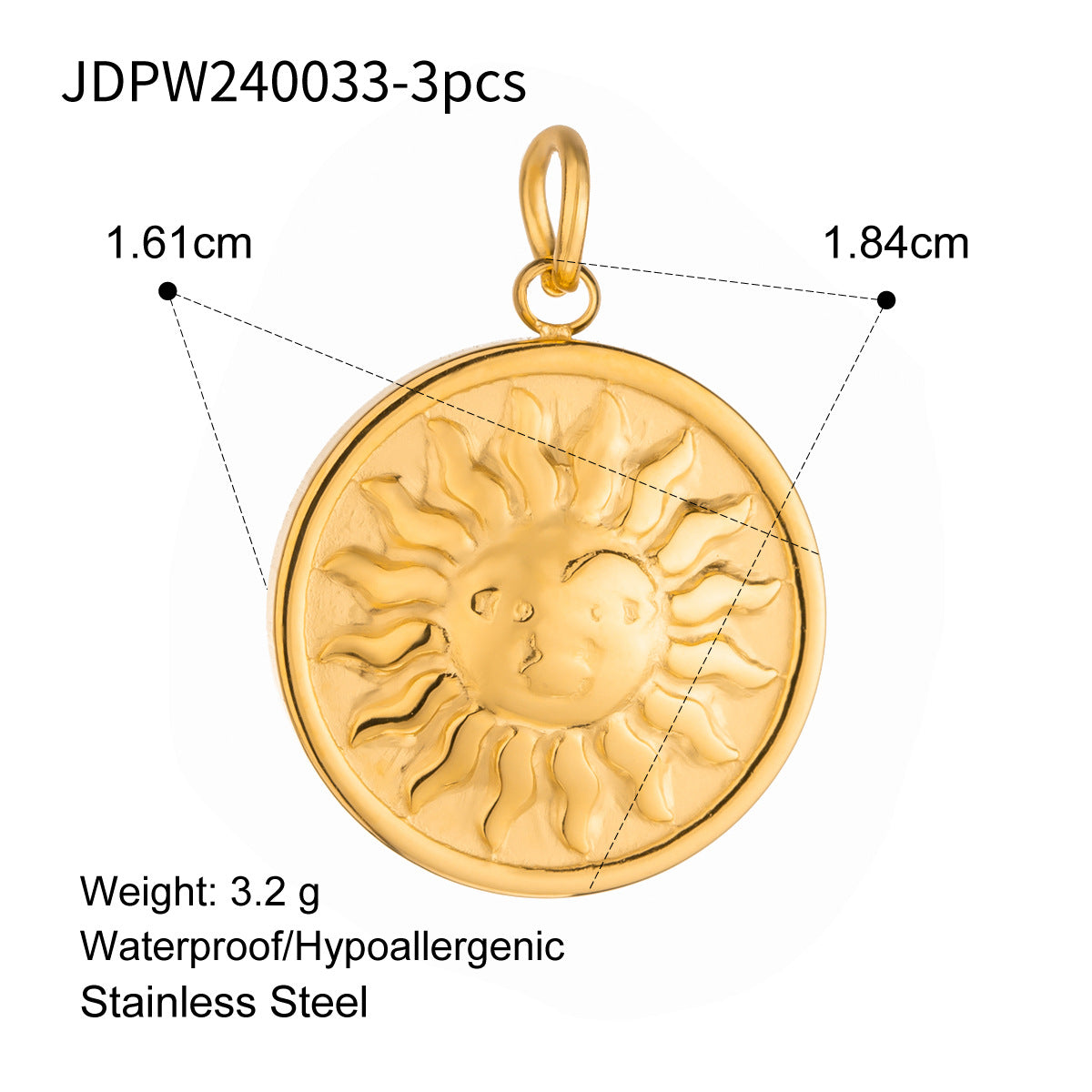 Star & Moon 18K Gold Pendant – Stainless Steel Statement Jewelry