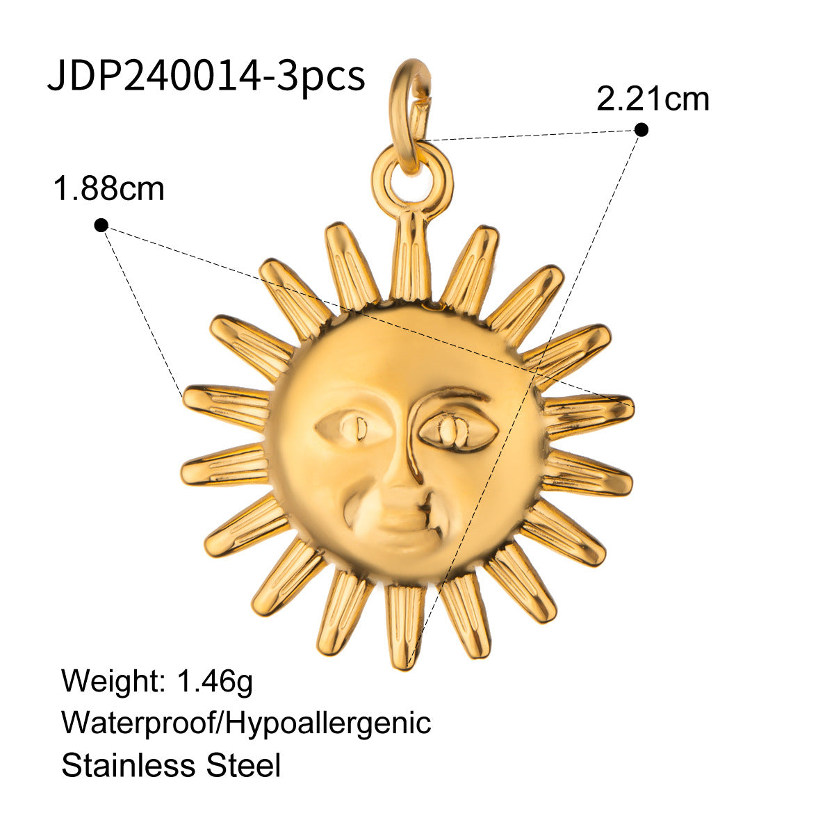 Star & Moon 18K Gold Pendant – Stainless Steel Statement Jewelry